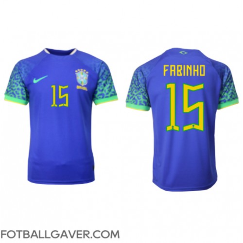 Brasil Fabinho #15 Fotballklær Bortedrakt VM 2022 Kortermet